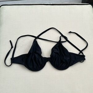 Women’s body glove, black bikini top double D cup